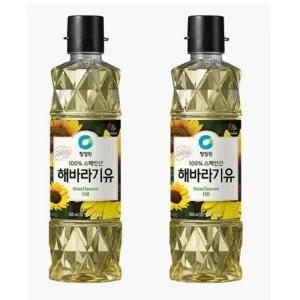 [청정원] 청정원 해바라기유 500ml(무색)x2 맛있는 간편식