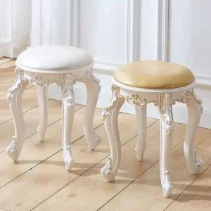 가정용 엔틱화장대의자 스툴 네일 등받이 원형 북유럽