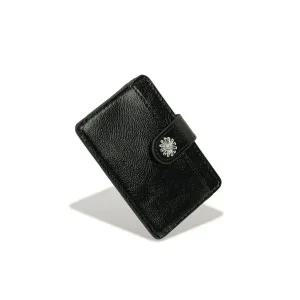 [12월 24일 배송] LEMASQUE 미니 데이지 슬림 소가죽 카드지갑 블랙