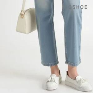 딕슈 여성 통굽 키높이 더블쿠션 스티치 테슬 슬립온 3.7cm SOWS124