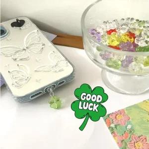 아트박스 알럽하우스 휴대폰 케이블 먼지 플러그 네잎클로버 먼지마개