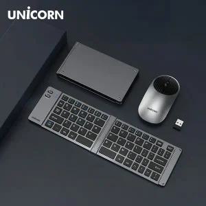 [유니콘]2.4G+블루투스 접이식 휴대용 키보드 마우스세트 C타입충전 BK-950SB