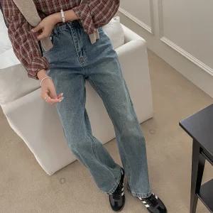 [3단기장/인생핏] 탄탄 난스판 하이웨스트 데님팬츠