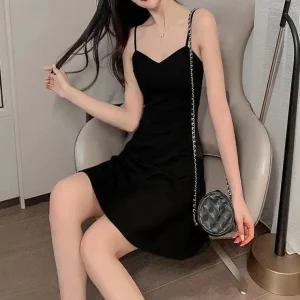 LN 미니 끈 원피스 여성 봄 여름 나시 치마 뷔스티에 민소매