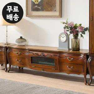 [벤티스가구]듀 엔틱 거실장 원목 tv장 티브이 다이 TV 서랍장 받침대 거실 티비다이 안방 가구