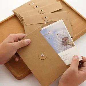 단추 편지봉투 빈티지 편지지 세트 크라프트 크래프트 서류 카드 소품 포장 크라프트지 지세트 레트로지