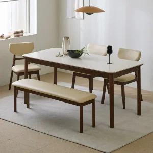 파로마 데니벨 세라믹 원목식탁 벤치 세트 6인용 1800 (벤치1 의자3)