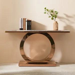 안티오 대리석 스탠 로즈골드 오메가 테이블 콘솔 화장대 사이드보드