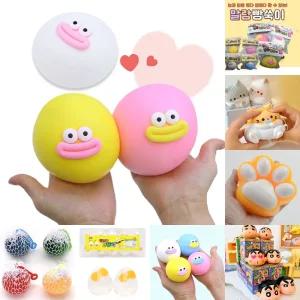 말랑 빵쑥이 대형 ASMR 촉감 놀이 주물럭 (3색 세트)/장난감/만들기/모찌/빵숙이/세트/볼/키즈카페/놀이방
