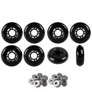 플레이어가 선택한 인라인 스케이트 휠 68mm 82A 블랙 아웃도어 롤러 하키 8팩 -ABEC 5 베어링