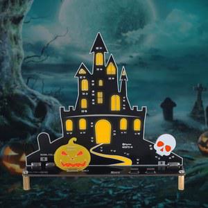 반리아 할로윈 뮤직 캐슬 납땜 키트 - LED 빛과 으스스한 사운드가 포함된 DIY 고스트 프로젝트 키트, 청소년을 위한 재미있는 연습 선물 및 장식