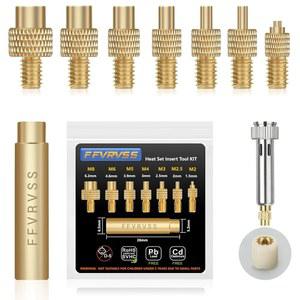 [미국배송] 나사산 인서트용 8배 열 세트 인서트 공구 팁 키트 M2.5 M3 M4 M5 M6 M8 3D 프린터 사용자용 호환 FX-888D 900M T18 아이언 플라스틱 부품용 프레스