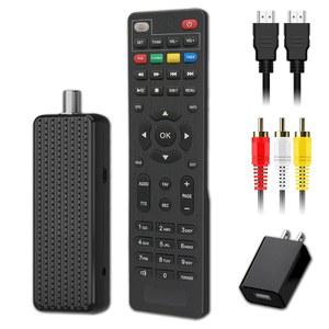 TV용 미니 디지털 컨버터 박스, 1080P TV 튜너 박스(HDMI 출력, 3RCA 녹음 및 재생, USB 멀티미디어 플레이어, ATSC 튜너(HDMI 케이블 포함), 2in1 리모컨 포함