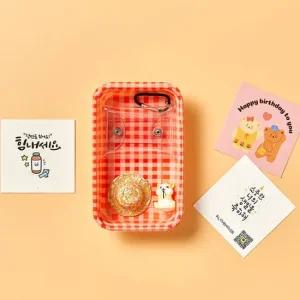 아트박스 알럽하우스 깜찍키링 밀짚모자 햄스터 보호팩+카드+체크박스