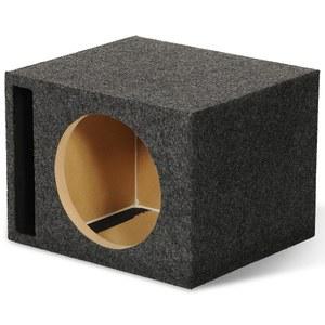 듀얼 벤트 디자인의 QPower 싱글 카 오디오 서브우퍼 박스, 대부분의 12인치 서브우퍼에 적합 - 차콜 그레이 카펫용 딥 베이스 MDF 인클로저, 42Hz, 1.65Cu Ft 에어 스페이스로 조정됨