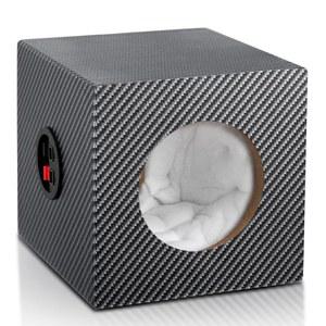 Suacopzar 4인치 PVC 마감 서브우퍼 박스, 단일 차량 스피커 인클로저, 차량용 인클로저 자동차 오디오 흡음 면 및 스파이크 패드 매트가 있는 서브 박스