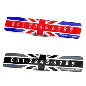 제노버 영국국기 차량용 연락처 번호판 자동차용품 주차 번호 연락처 번호판 전화번호 알림판