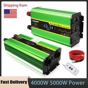 순수 사인 인버터, DC 12V, 24V, AC 220V, 110V, 50Hz, 60Hz, 리모컨 EU 미국 소켓, 자동 태양광 변압기 40