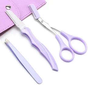 빗달린 눈썹가위 눈썹칼 트위저 3종세트 남자 숱 정리 케이스포함 뷰티 미용 용품