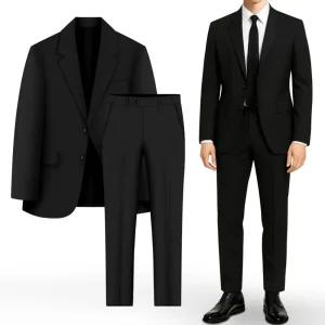 남성 정장 세트 슬림핏 스판 블랙 봄 가을 캐주얼 남자 세미정장 수트 마이 자켓 바지 셋업 빅사이즈