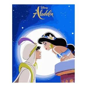 디즈니 그리기 페인팅 캐릭터 알라딘 커플 40x50 디즈니그리기 페인팅 캐릭터 커플 유화페인팅