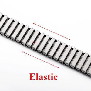 17mm 20mm 탄성 금속 시계 밴드 스와치 스트레치 확장 손목 스테인레스 스트랩 남성 여성 시계줄 액세서리