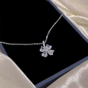 /다잇템 여성 펜던트 실버 꽃무늬 목걸이