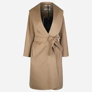 5F 2529016061600 045 메시 벨티드 버진 울 코트 카멜