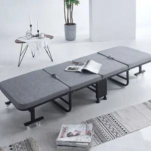 LW 린넨 4단 매트리스 접이식 간이 침대 병원 사무실 접이식침대 1인침대 간병침대 병원침대