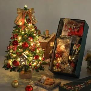 크리스마스 트리 나무 만들기 꾸미기 소형 작은 탁상용 데코 DIY 인테리어 소품 고급형 장식용 불빛 LED 키트