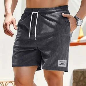 남자 오버핏 루즈핏 데일리 밴딩 트레이닝 반바지 남성코듀로이 남자골덴반바지