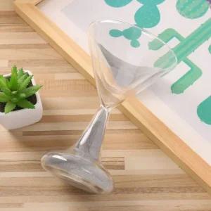 와인 잔타임 유리 모래 시계 실버 3분 인테리어 소품 유리타이머 반신욕시계 타이머