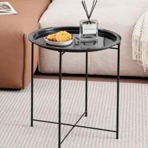심플 원형 철제 접이식 테이블 거실 홈카페 다용도 인테리어 사이드테이블 원형테이블