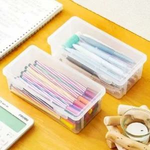 문구박스 수납합 다용도 대용량 미니 책장 투명 다용도 수납합 대용량 정리 투명 수납함