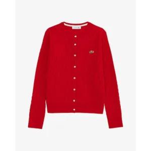 라코스테 브랜드관 여성 25FW 케이블 크루넥 가디건 AF092E-55N 240레드 271331
