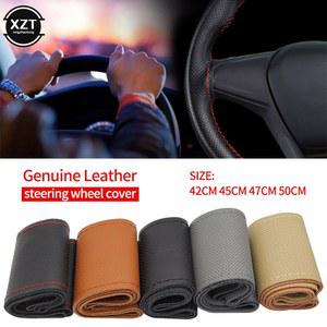 겨울 핸들 커버 털 양모 42CM 45CM 47CM 50CM 자동차 트럭 화물차 버스 DIY 수제 가죽