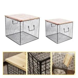 사각 철제 수납테이블 S+L 세트) 보조테이블 협탁 수납테이블 미니테이블 수납정리 수납공간