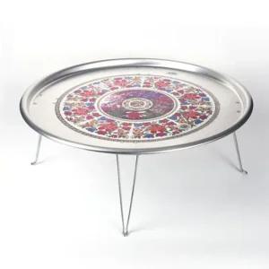 양은 재사용 밥상 레트로 다과상 캠핑용 차와 62CM 클래식 술상 캠핑상 레트로밥상 양은상