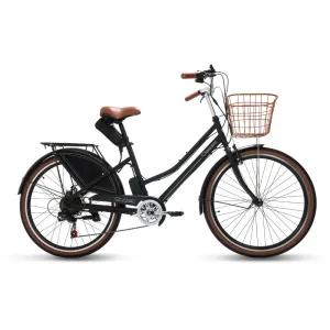 AU테크 스카닉 클래식 여성용 바구니 전동 전기자전거 36V 7.5Ah 무료조립