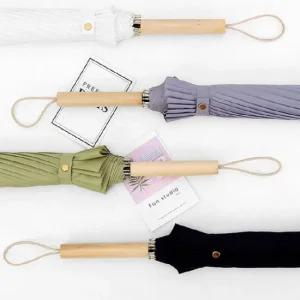 장우산 우드 손잡이 튼튼한 칼라풀 16k 방수 자동우산 장우산 자동 장마 여름 긴우산 여성우산