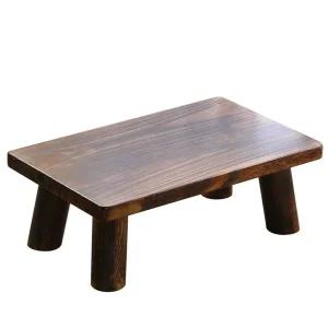 나무 티테이블 카페 찻집 좌식 다다미 탁자 방석 쿠션 테이블(고동색)-36x36x21cm+방석 2개