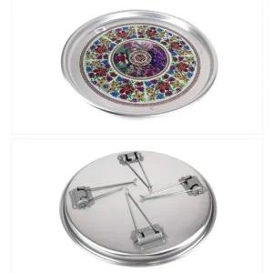 레트로 스타일 원형 식탁 시골풍 밥상 알루미늄 테이블 단체 식사용 (WFJZO84)