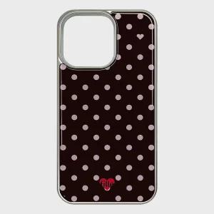 피으 [실버/블랙] 에폭시 Polka Dot iPhone Case - Port Wine 234522