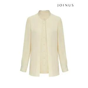 [조이너스]레이어드 턱 버튼 블라우스-JF22RW1201408D