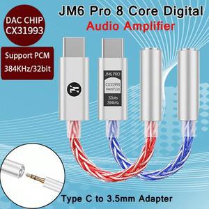 JCALLY JM6 Pro Type-C ~ 3.5mm CX31993 HIFI DAC 휴대용 디지털 오디오 디코딩 헤드폰 앰프 어댑터 케이블