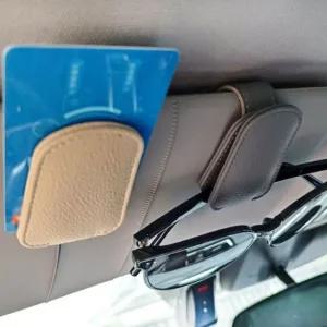 차량용 악세사리 안경 선글라스거치대 가죽 차량 클립