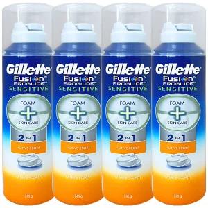 질레트 퓨전 프로글라이드 센서티브 액티브 스포츠 폼 245ml 4개