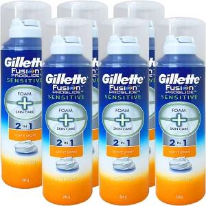 질레트 퓨전 프로글라이드 센서티브 액티브 스포츠 폼 245ml 6개