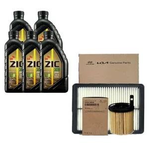 스포티지 NQ5 1.6 가솔린 터보 지크 X9 제로 0W20(5L) SP 엔진오일 순정 필터 세트