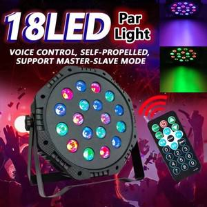 18 LED 파 라이트 RGB 무대 조명 DMX512 리모컨 사운드 활성화 (가정용 바 쇼)